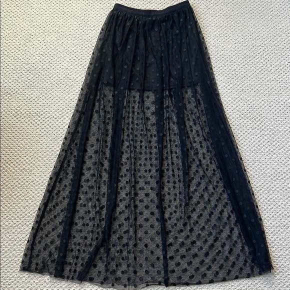 Elegant Black Polka Dot Skirt by ASTR - Picture 1 of 5